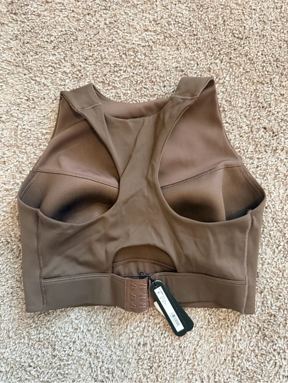 Nike x Skims Matte Women's High-Neck padded bra size 36dd dark sepia NWT - Picture 8 of 10